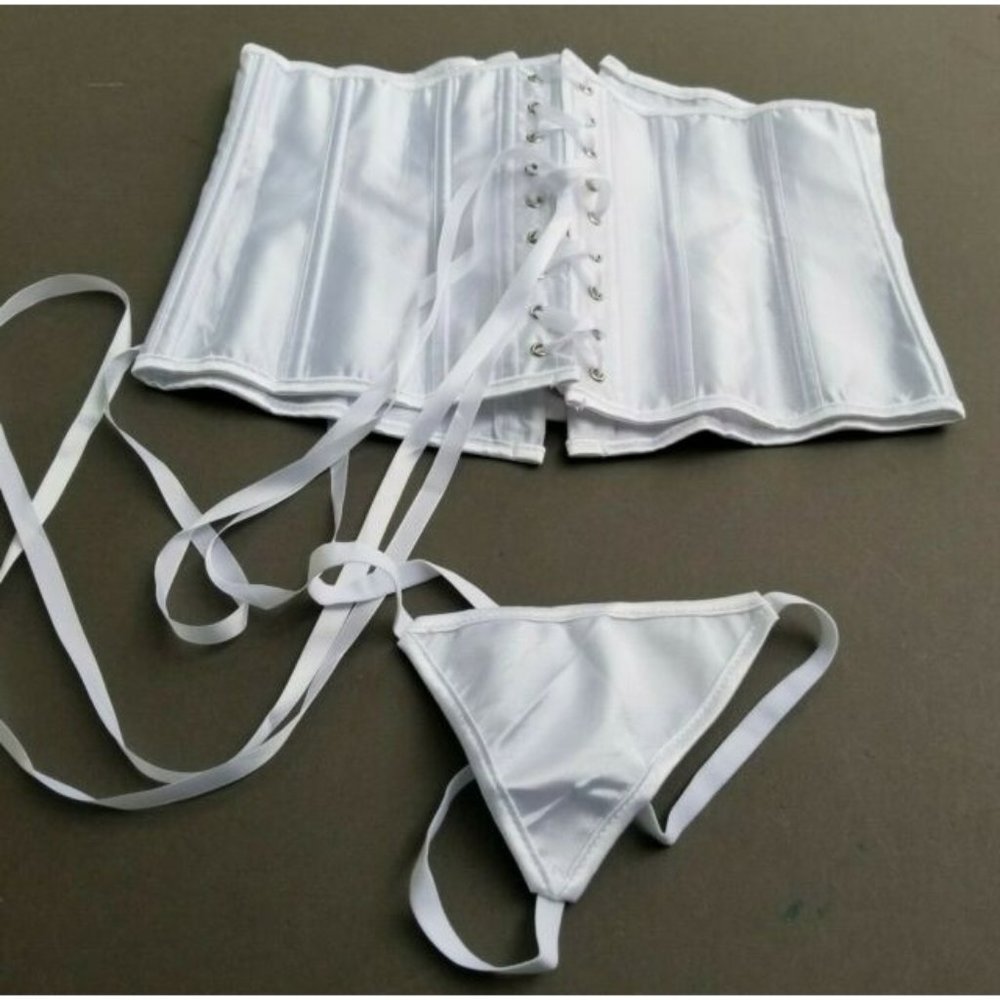 Bustier Corset  Sz XL Satin Thong